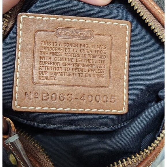 COACH Patchwork Denim Flower Print Accessory Pouch Mini Bag Indigo Canvas RARE - Picture 11 of 16